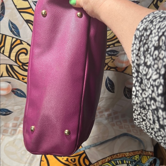 Tignanello Plum Pebbled Leather Tote Bag – Gold Hardware – Excellent Condition - Picture 7 of 15